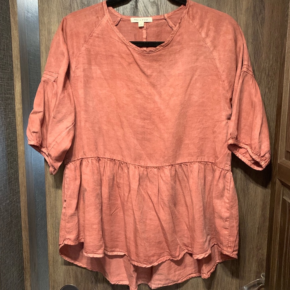 Tea n Rose Size Small Flowy Top in Dusty Rose